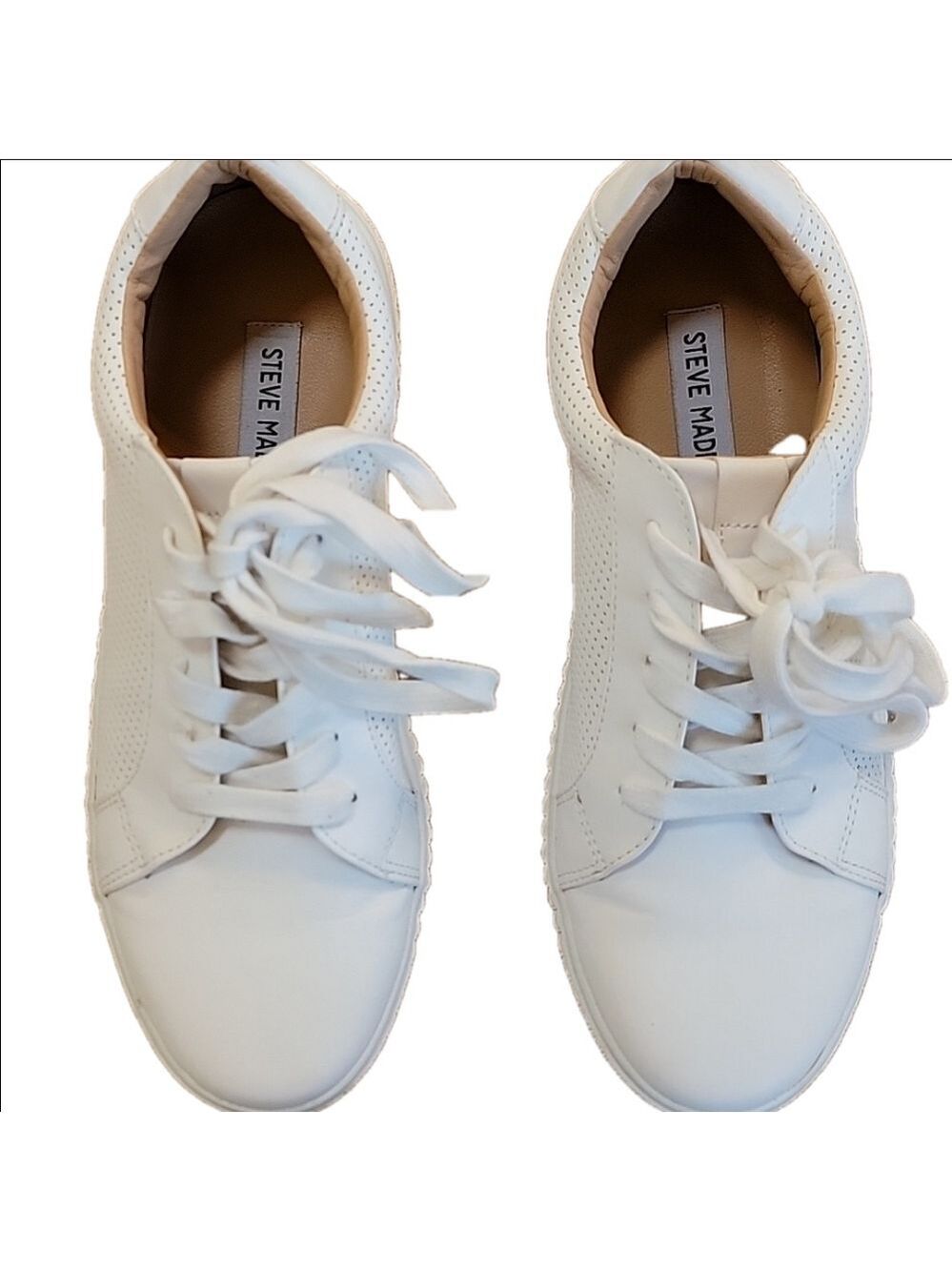 Steve Madden Cream Toliver Lace Up Sneaker Size 9 EUC